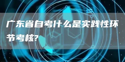 广东省自考什么是实践性环节考核?