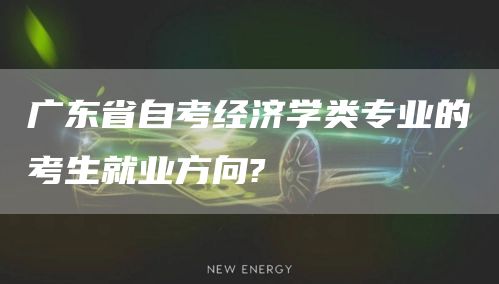 广东省自考经济学类专业的考生就业方向?