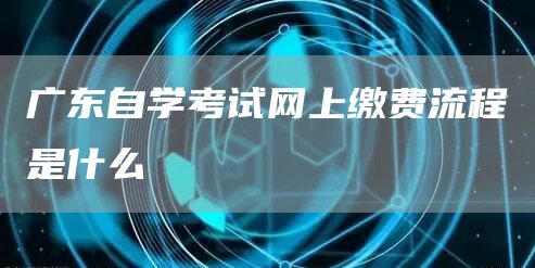 广东自学考试网上缴费流程是什么(图1)