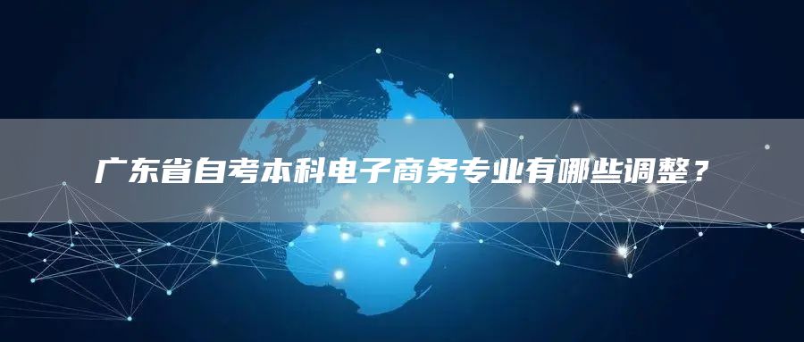 广东省自考本科电子商务专业有哪些调整？