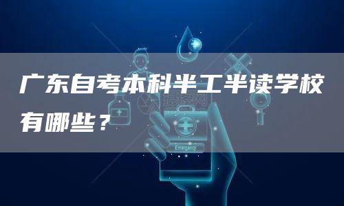 广东自考本科半工半读学校有哪些？