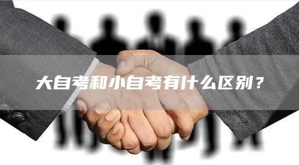 大自考和小自考有什么区别？