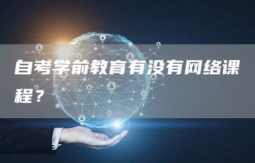 自考学前教育有没有网络课程？