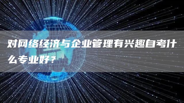 对网络经济与企业管理有兴趣自考什么专业好？