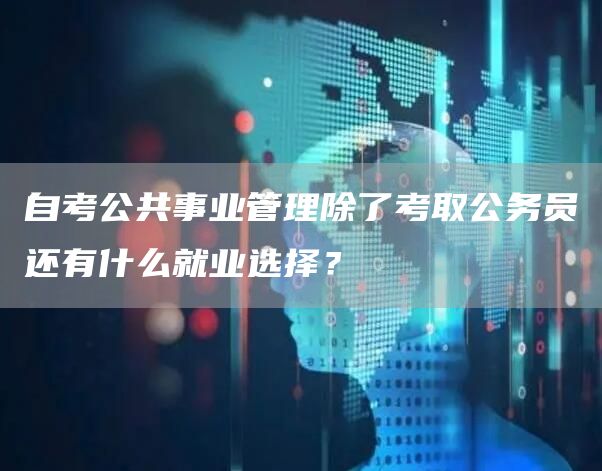 自考公共事业管理除了考取公务员还有什么就业选择？(图1)