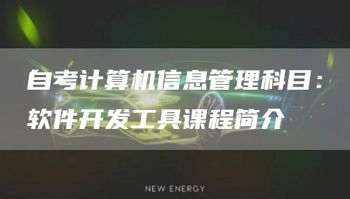 自考计算机信息管理科目：软件开发工具课程简介(图1)