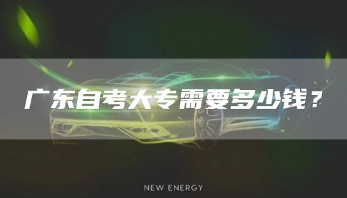 广东自考大专需要多少钱？