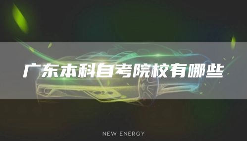 广东本科自考院校有哪些