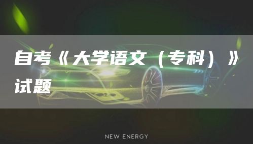 自考《大学语文（专科）》试题