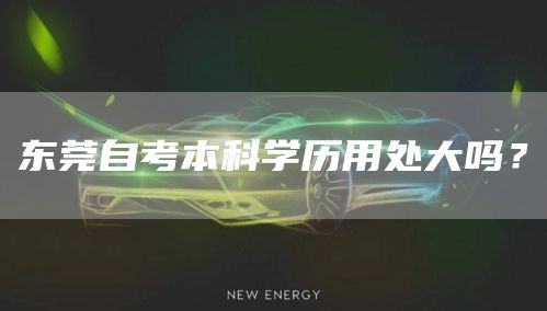 东莞自考本科学历用处大吗？