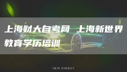 上海财大自考网 上海新世界教育学历培训
