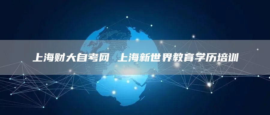 上海财大自考网 上海新世界教育学历培训(图1)