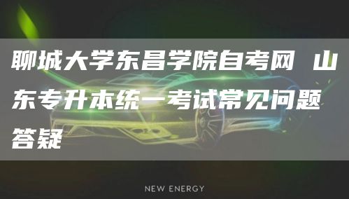 聊城大学东昌学院自考网 山东专升本统一考试常见问题答疑