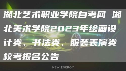 湖北艺术职业学院自考网 湖北美术学院2023年绘画设计类、书法类、服装表演类校考报名公告