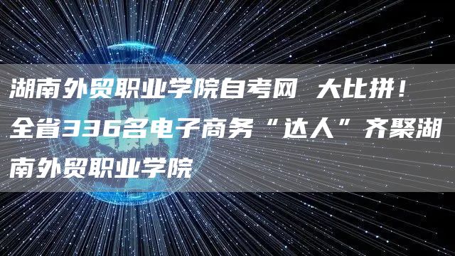 湖南外贸职业学院自考网 大比拼！全省336名电子商务“达人”齐聚湖南外贸职业学院(图1)