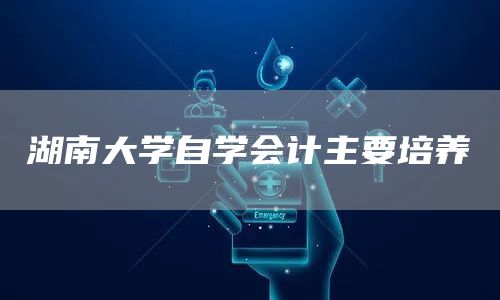 湖南大学自学会计主要培养(图1)