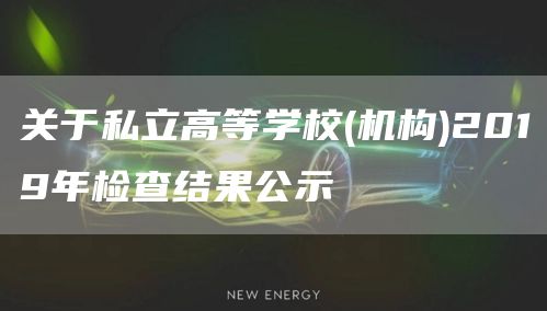 关于私立高等学校(机构)2019年检查结果公示