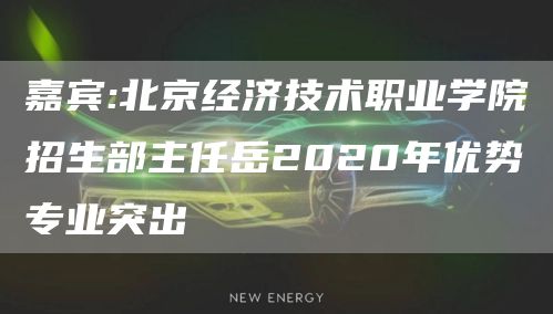 嘉宾:北京经济技术职业学院招生部主任岳2020年优势专业突出(图1)