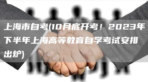 上海市自考(10月底开考！2023年下半年上海高等教育自学考试安排出炉)