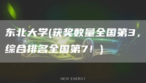 东北大学(获奖数量全国第3，综合排名全国第7！)