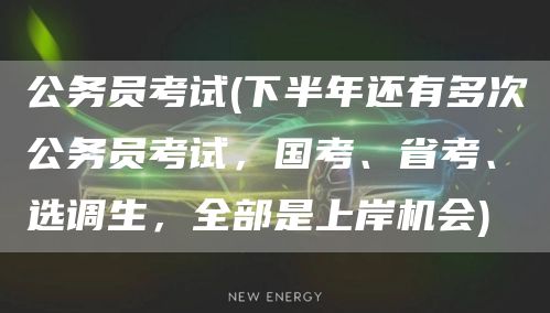 公务员考试(下半年还有多次公务员考试，国考、省考、选调生，全部是上岸机会)(图1)
