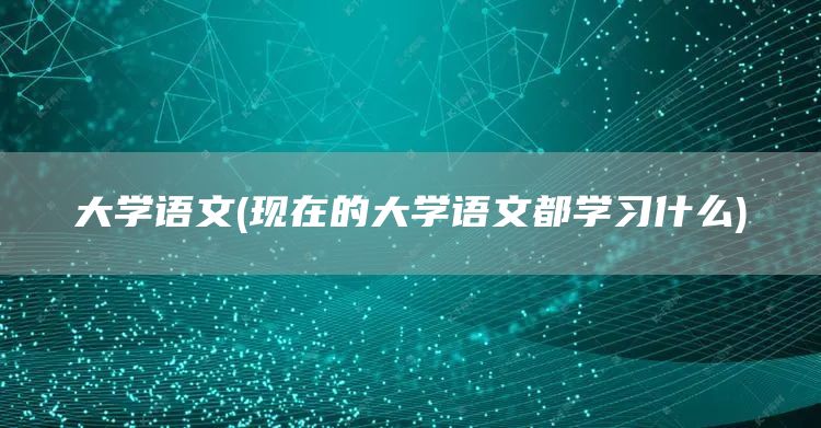 大学语文(现在的大学语文都学习什么)(图1)