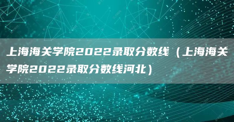 上海海关学院2022录取分数线（上海海关学院2022录取分数线河北）