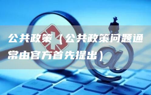 公共政策（公共政策问题通常由官方首先提出）(图1)