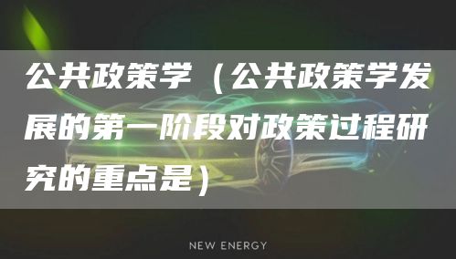 公共政策学（公共政策学发展的第一阶段对政策过程研究的重点是）