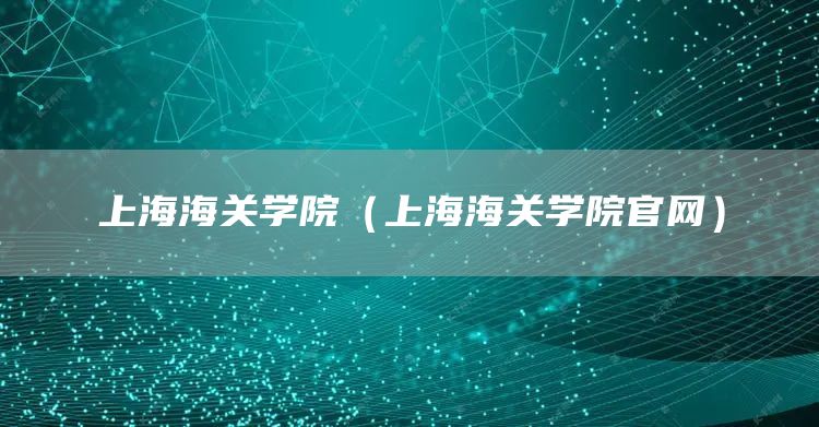 上海海关学院（上海海关学院官网）