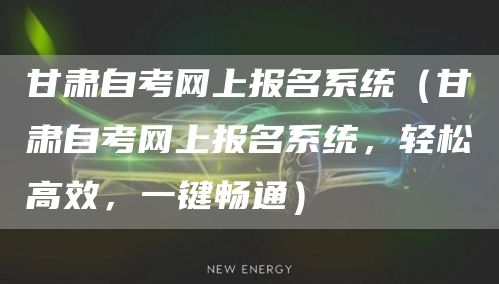 甘肃自考网上报名系统（甘肃自考网上报名系统，轻松高效，一键畅通）