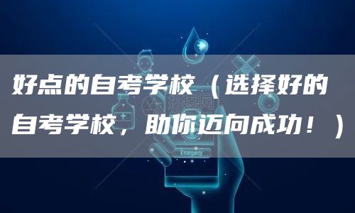 好点的自考学校（选择好的自考学校，助你迈向成功！）(图1)