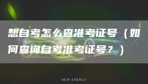 想自考怎么查准考证号（如何查询自考准考证号？）
