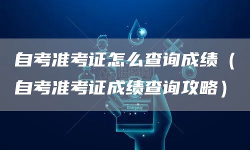 自考准考证怎么查询成绩（自考准考证成绩查询攻略）