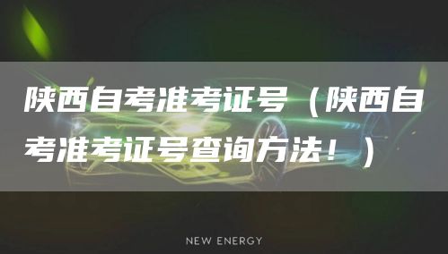 陕西自考准考证号（陕西自考准考证号查询方法！）(图1)