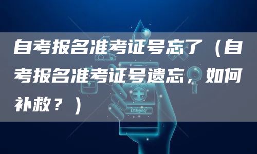 自考报名准考证号忘了（自考报名准考证号遗忘，如何补救？）