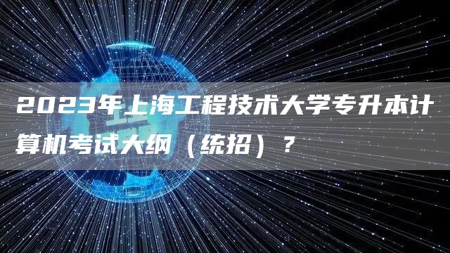 2023年上海工程技术大学专升本计算机考试大纲（统招）？