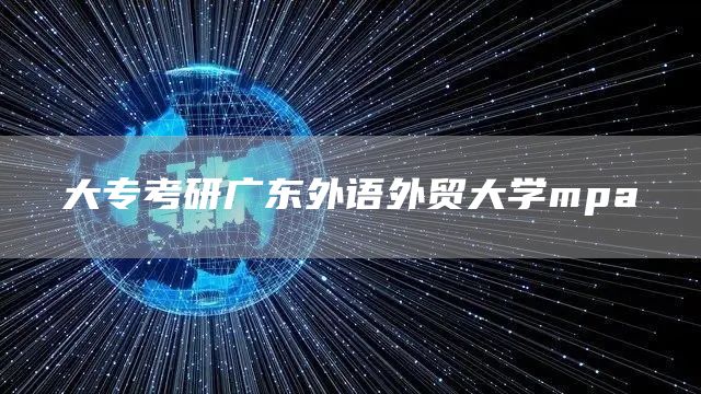 大专考研广东外语外贸大学mpa