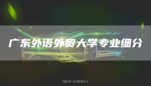 广东外语外贸大学专业细分(图1)