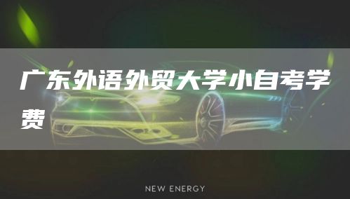 广东外语外贸大学小自考学费(图1)