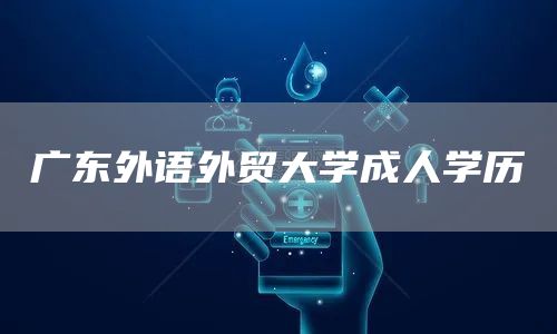 广东外语外贸大学成人学历