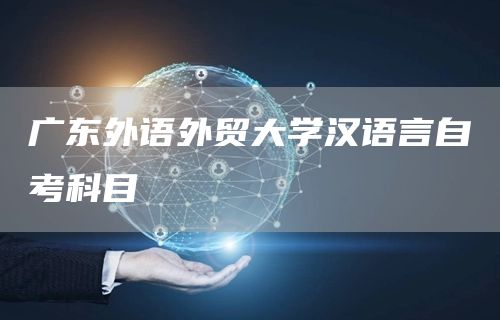 广东外语外贸大学汉语言自考科目