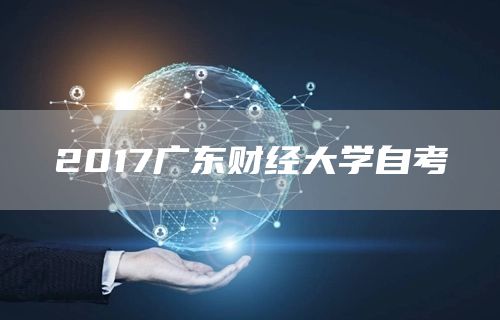2017广东财经大学自考