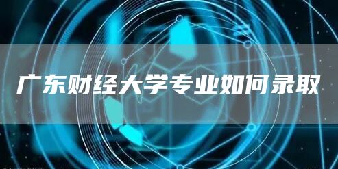 广东财经大学专业如何录取