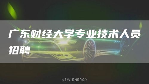 广东财经大学专业技术人员招聘