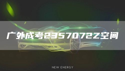 广外成考2357072Z空间