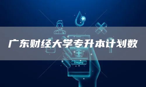 广东财经大学专升本计划数