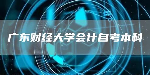 广东财经大学会计自考本科