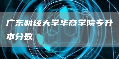 广东财经大学华商学院专升本分数