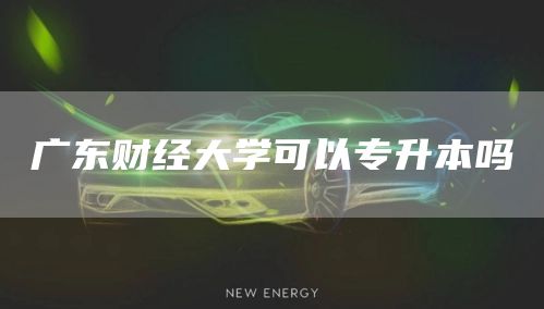 广东财经大学可以专升本吗(图1)